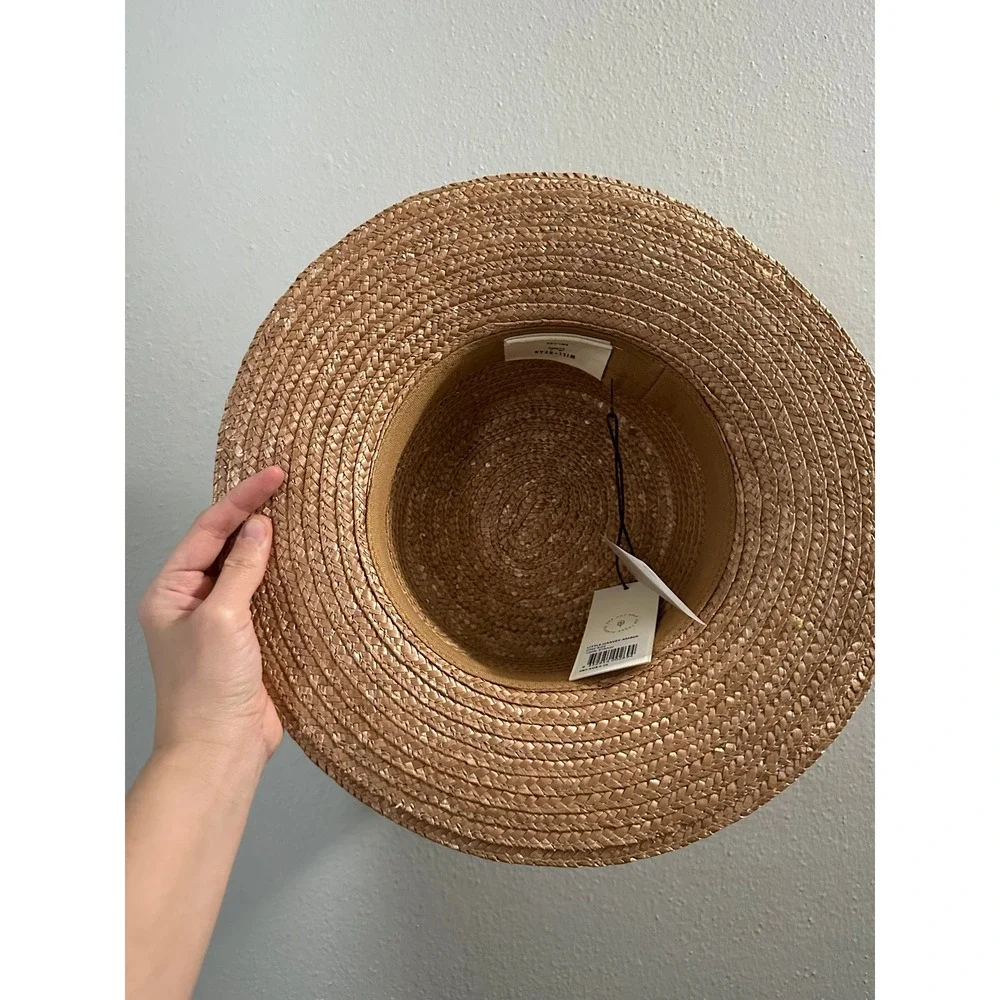 Will & Bear Little Harvey Amber Straw Boater‎ Hat One Size Kids